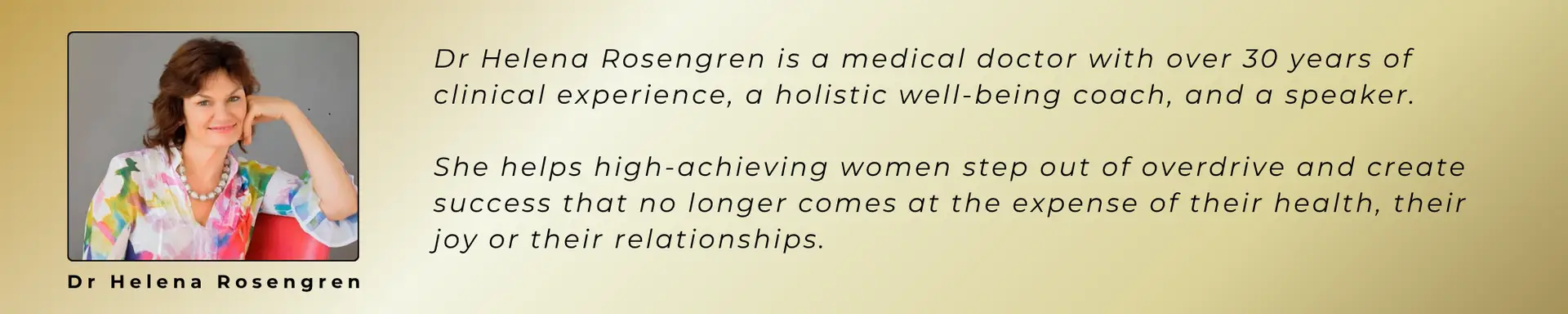 Dr Helena Rosengren Author Bio